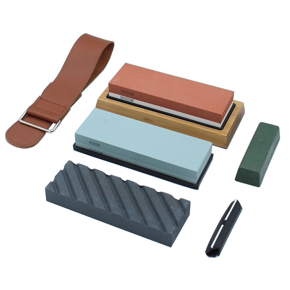 400/1000 & 3000/8000 Grit Whetstone - Double Sided Sharpening Stone for Kitchen Knives - Image 2