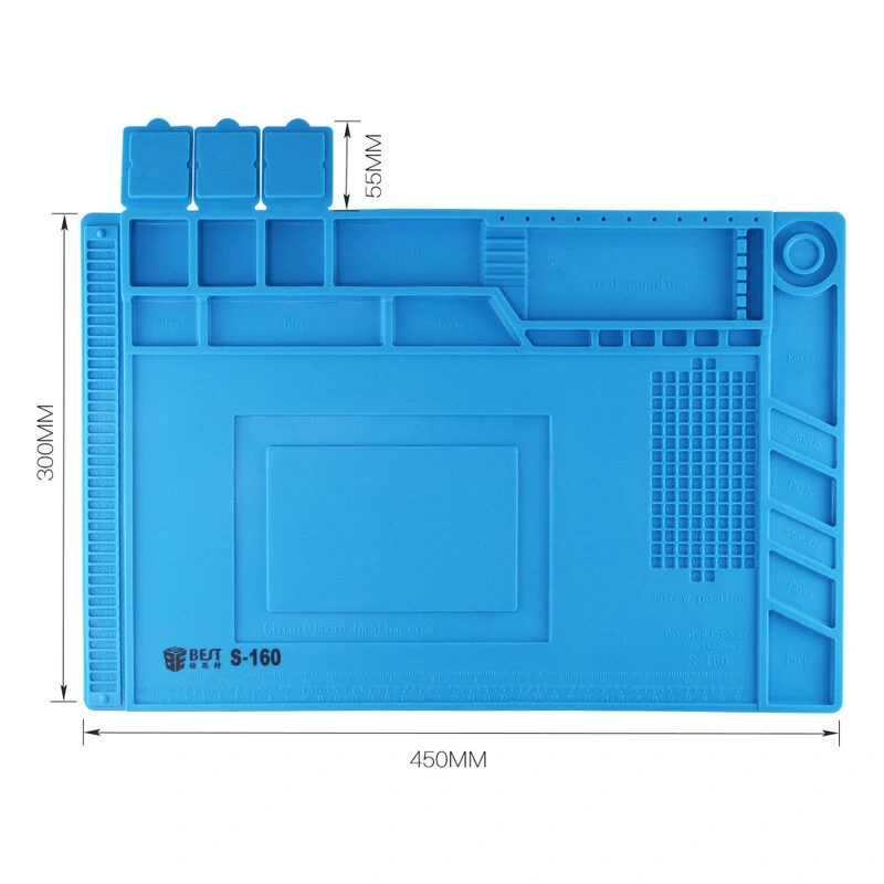 BEST S160 Magnetic BGA Soldering Station - Heat Insulation Silicone Pad Desk Mat - Image 4