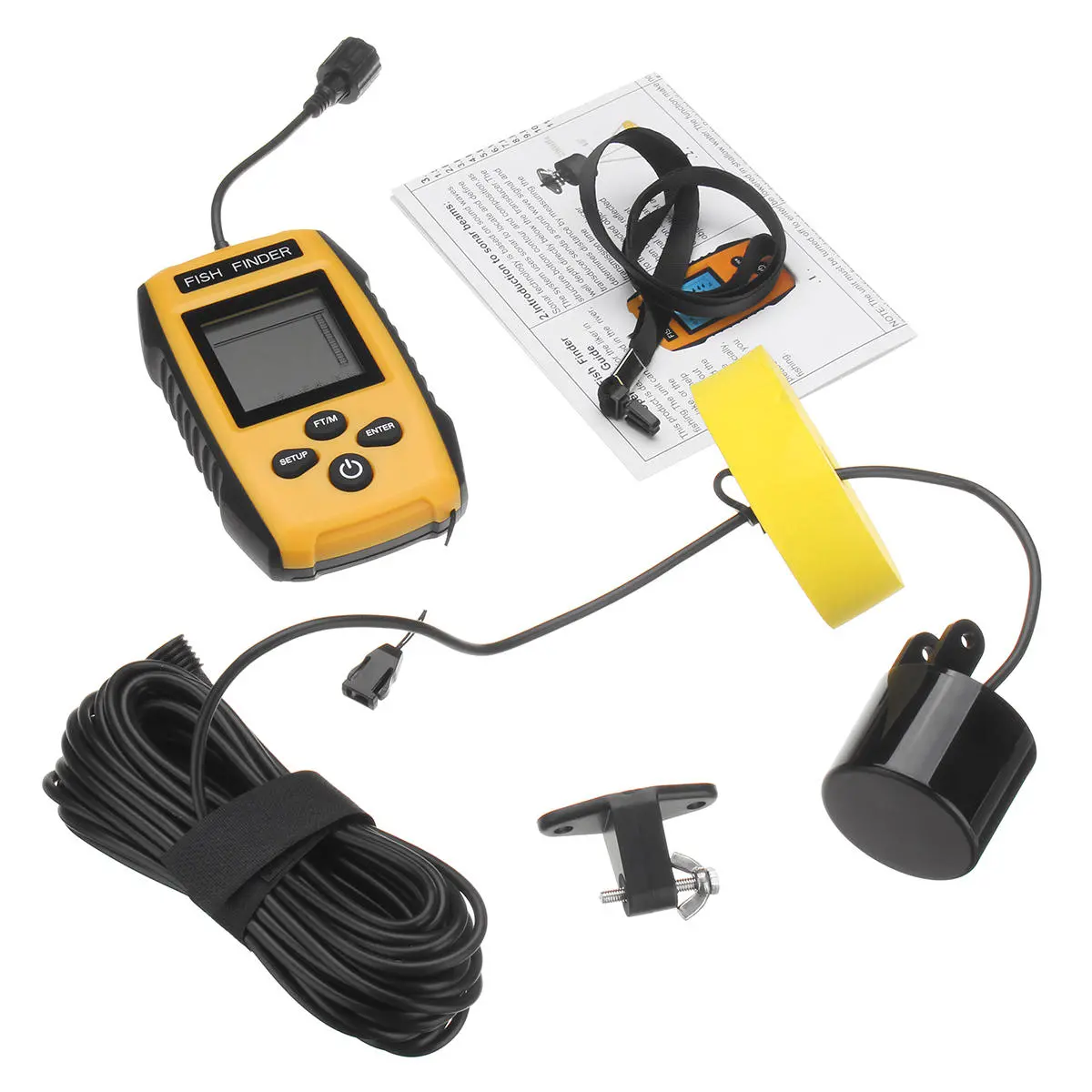 100M Portable Sonar Fish Finder - LCD Blue Screen - Intelligent 200KHz Sensor - Image 4