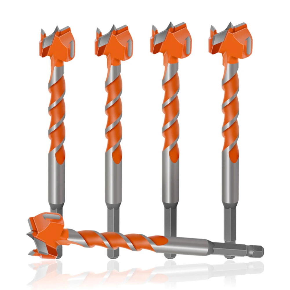 10Pcs Woodworking Hole Opener Set - Alloy Threaded Hex Shank Punch Bits - Image 4