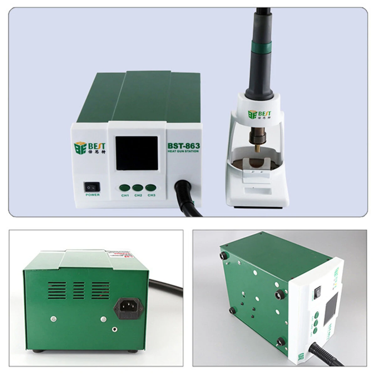 BST-863 1200W SMD Rework Station - Intelligent LCD Touch Screen - 110V/220V - Image 2