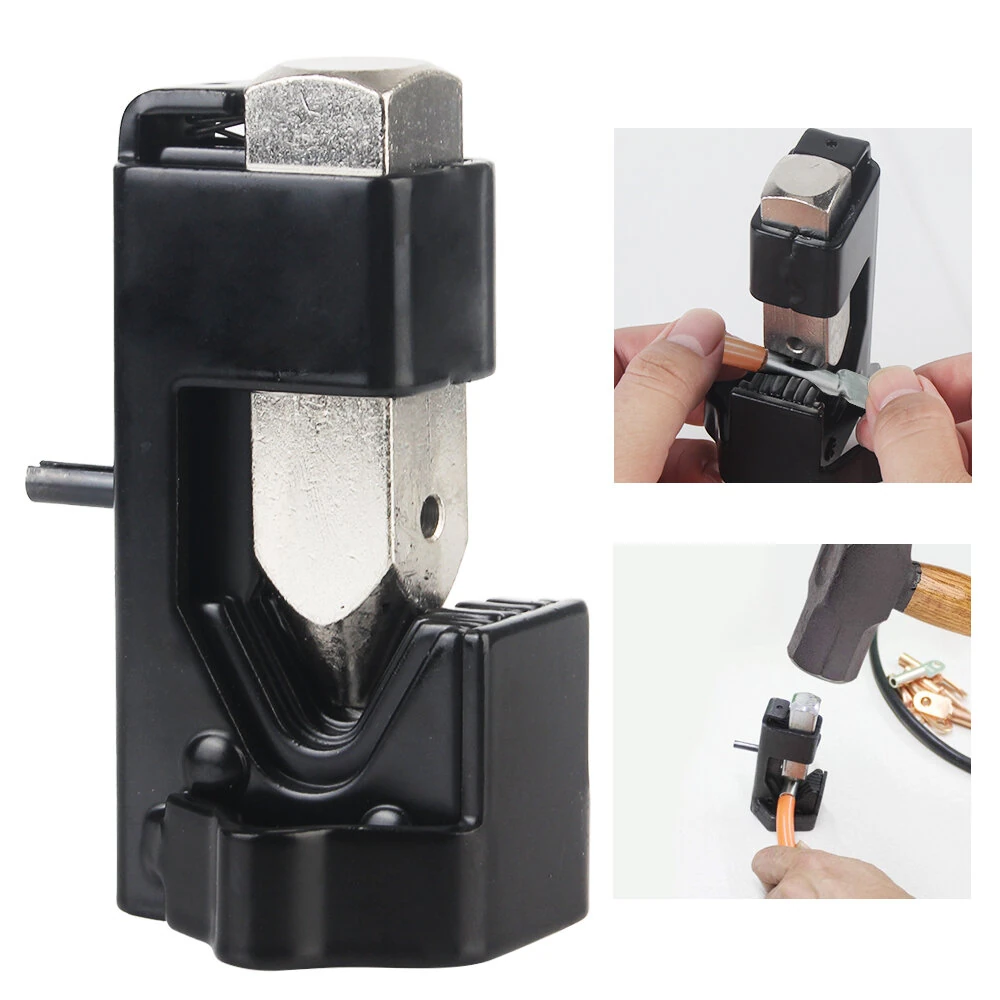 Universal Hammer Crimping Tool - Spring Loaded Cable Lug Crimper for 8 AWG to 4/0 Wire - Image 3