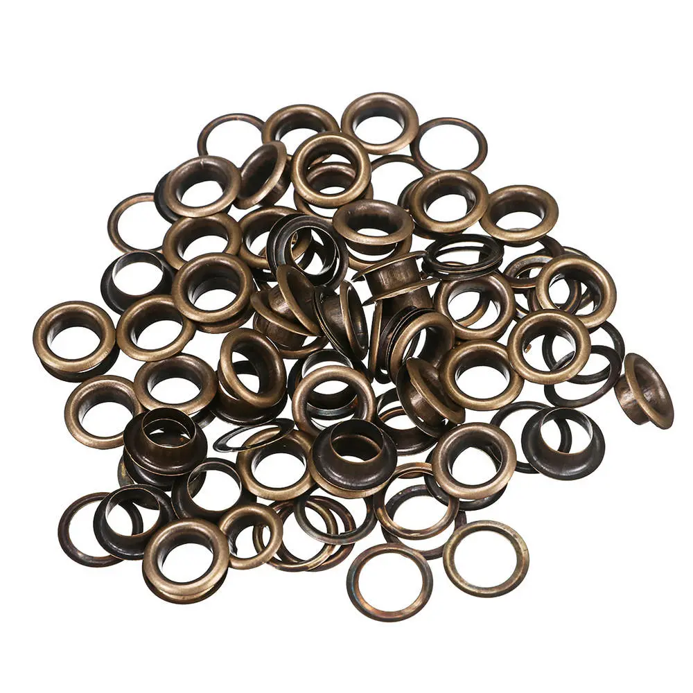 Brass Eyelets Kit - 100pcs 6mm Silver & Bronze - Leather Craft Punch Tool Set - Image 5