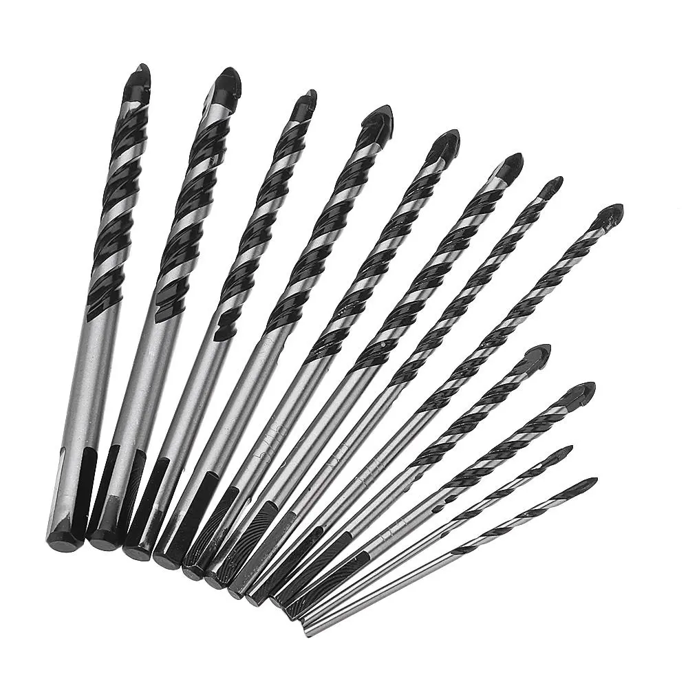 Drillpro Masonry Drill Bit Set - 10pcs for Tile Brick Cement & Concrete - Image 3