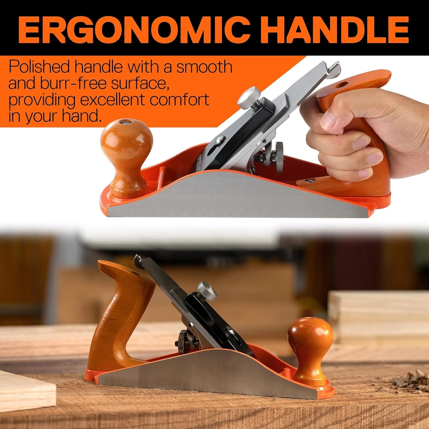 Pony Jorgensen No.4 Smooth Plane - 10 Wood Planer Hand Plane | Ductile Iron Body, Adjustable Cutting Depth - Image 5