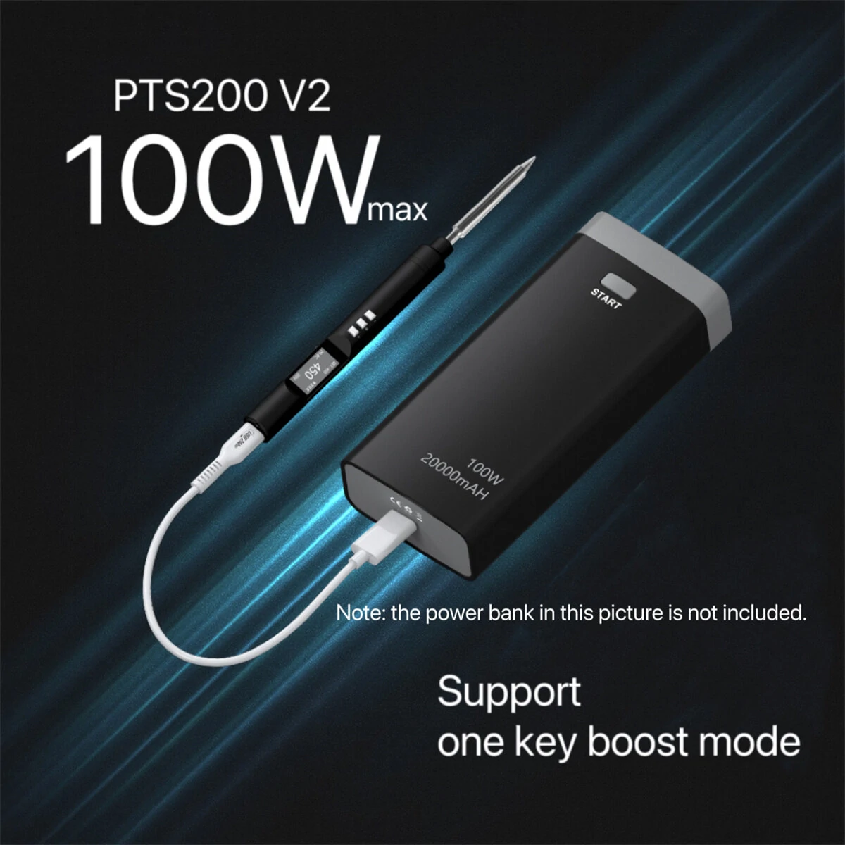 Drillpro PTS200 V2 100W Soldering Iron - Portable Quick Warm-Up | PD3.0 & Firmware Upgradeable - Image 3