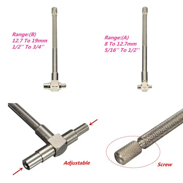Teng Tools 6pcs Telescopic Bore Gauge Set | 8-150mm Micrometer Kit - Image 4