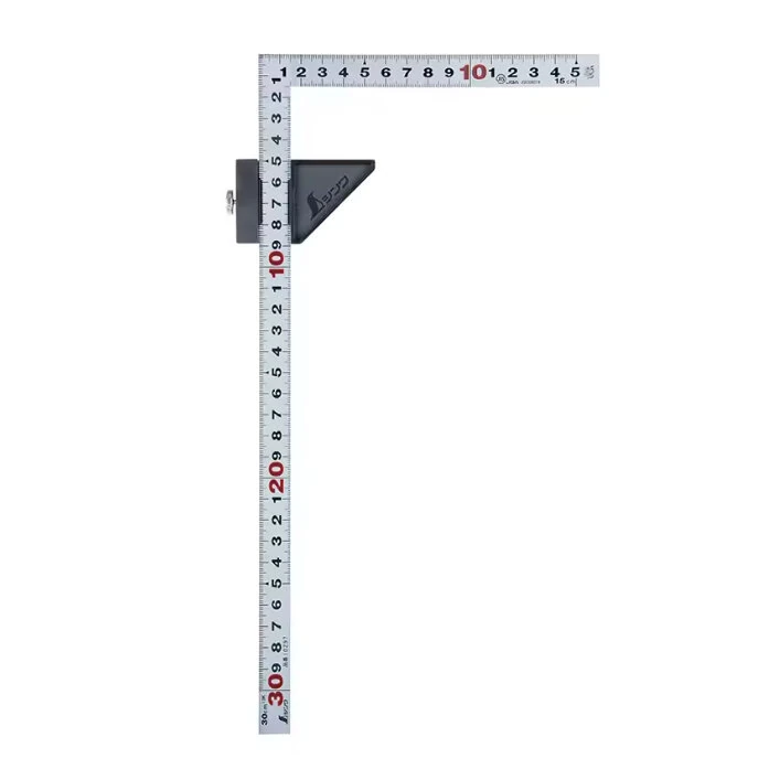Shinwa 90 Degree Angle Ruler | 8-Scale Metric Square | Stainless Steel Sliding Stop - Image 5