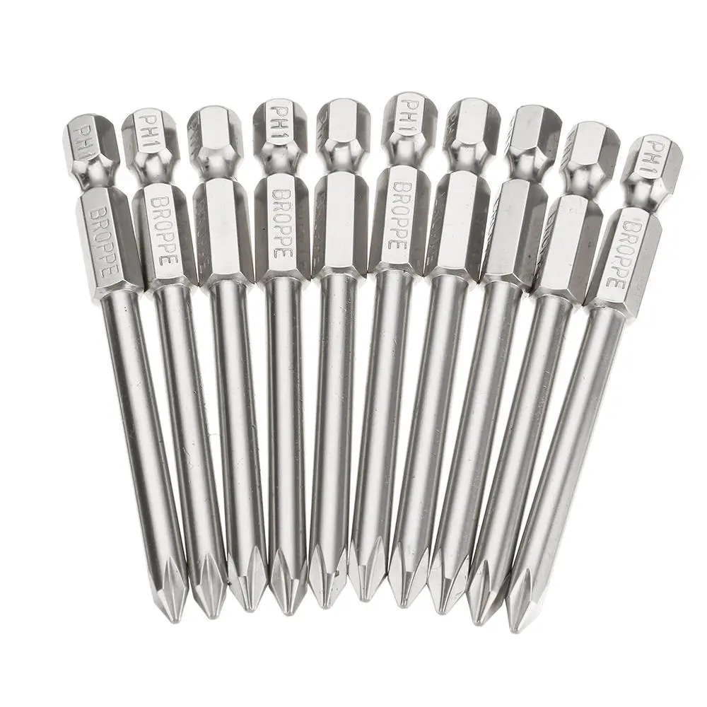 BROPPE 10pcs PH1 Screwdriver Bits - 75mm 1/4 Hex Magnetic Phillips Set - Image 5