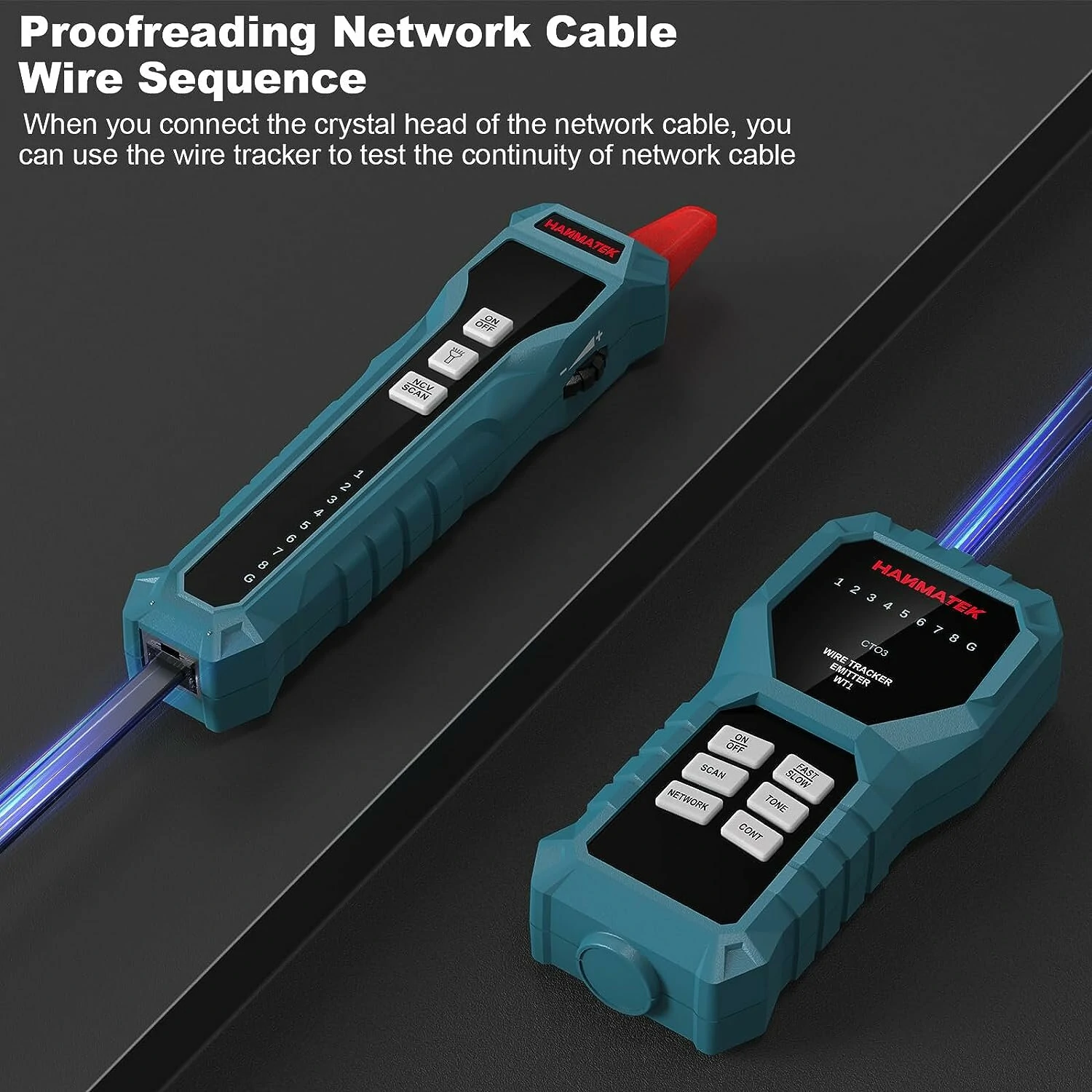 HANMATEK WT1 Network Cable Tester | RJ45 RJ11 Open Short Finder | Wire Tracing Tool with Accessories - Image 4