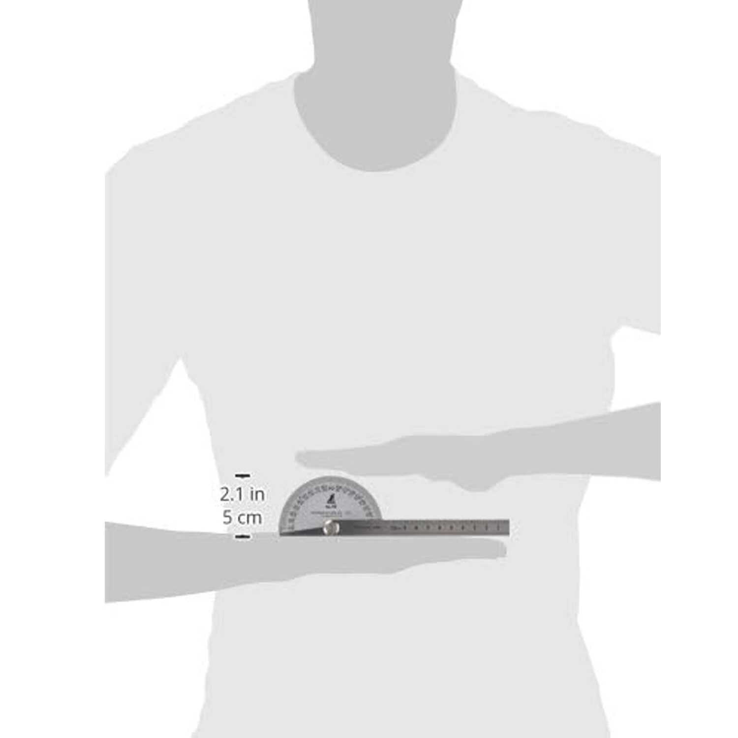 Shinwa Protractor Angle Ruler | 3.5 Inch Diameter | 6-Inch Rods | 1-Degree Scale - Image 3