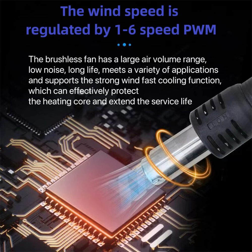 Portable Heat Gun 550W - PID Temperature Control 100-450°C | OLED Display & Brushless Motor - Image 4