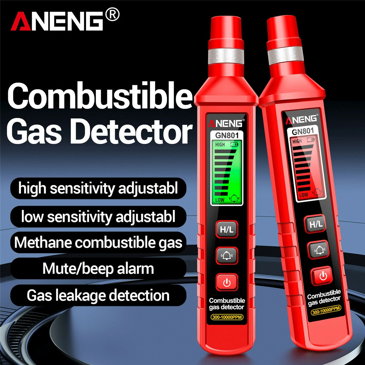 ANENG GN801 Gas Detector - 300-10,000 ppm Range | Quick Response & Dual Sensitivity - Image 5