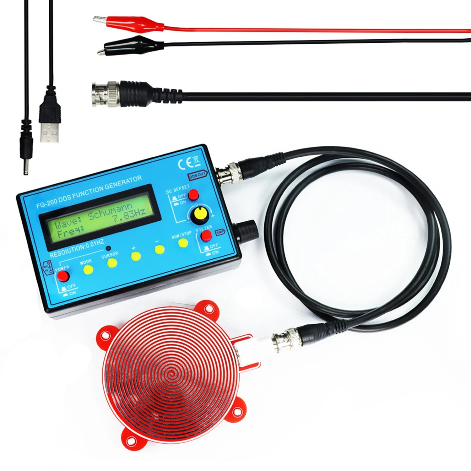 FG-200 DDS Function Signal Generator 0.01Hz-500KHz | Sine Square Sawtooth Wave - Image 2