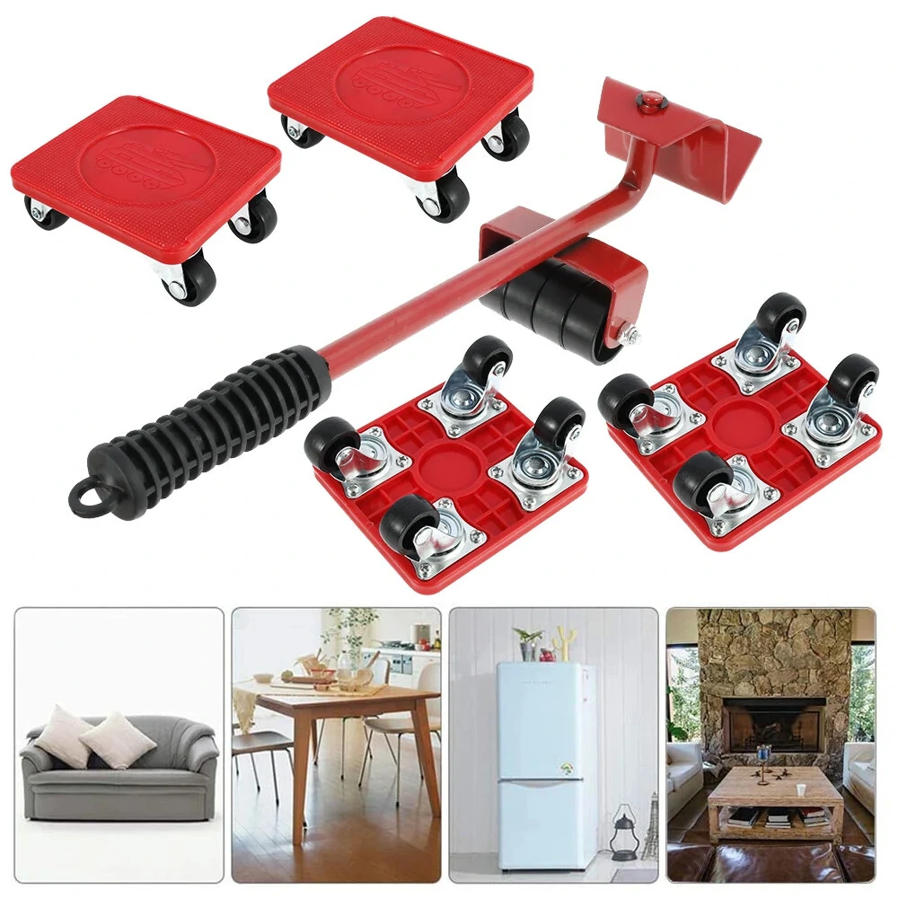 Furniture Lifter Mover Set - Heavy Duty 400kg Capacity with Universal Wheels | Red - Image 3
