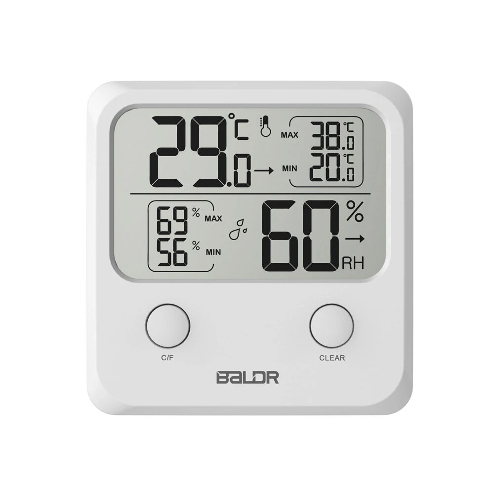 BALDR Mini Digital Thermometer Hygrometer - Temperature Humidity Meter with Backlight & MAX/MIN Display - Image 2
