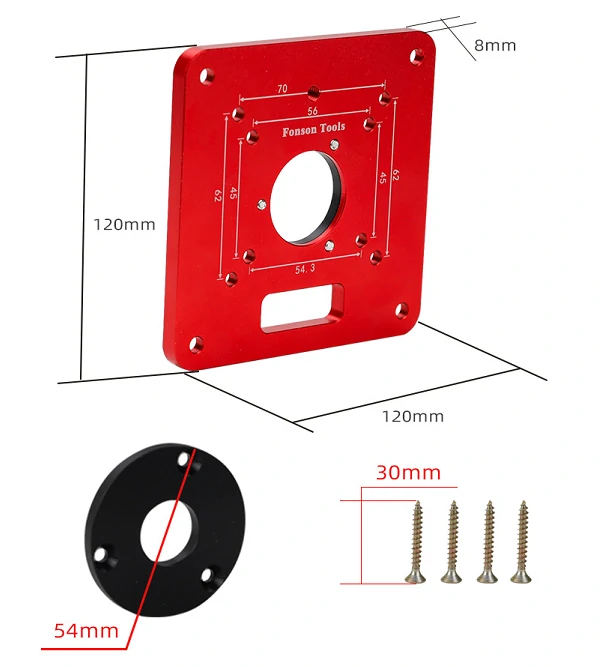 Multifunctional Aluminium Router Table Insert Plate | Woodworking Trimmer | 45x56 & 62x70mm - Image 2