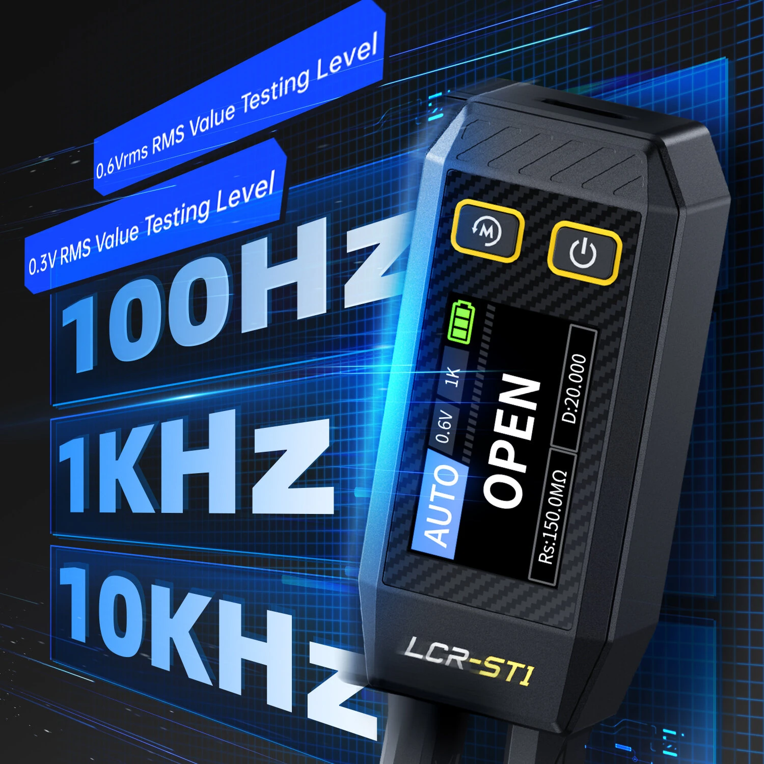 FNIRSI LCR-ST1 Smart Tweezer | LCR ESR SMD Tester | Capacitance Inductance Diode Test - Image 4