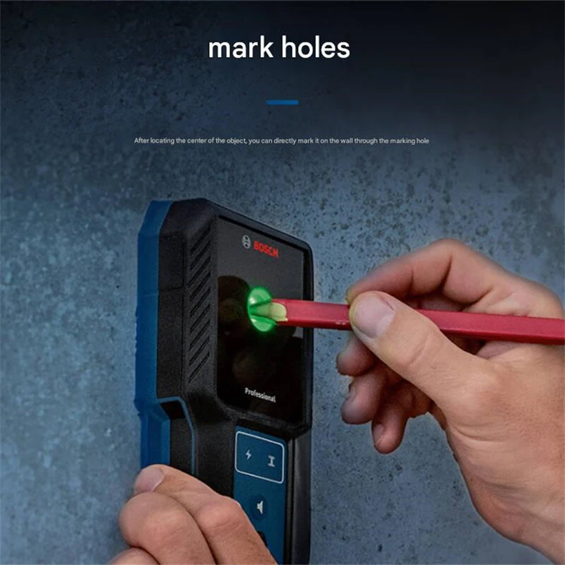 GLM100-23 Laser Distance Measurement Tool | 100mm Detection, IP54 Waterproof, Portable Metal Scanner - Image 2