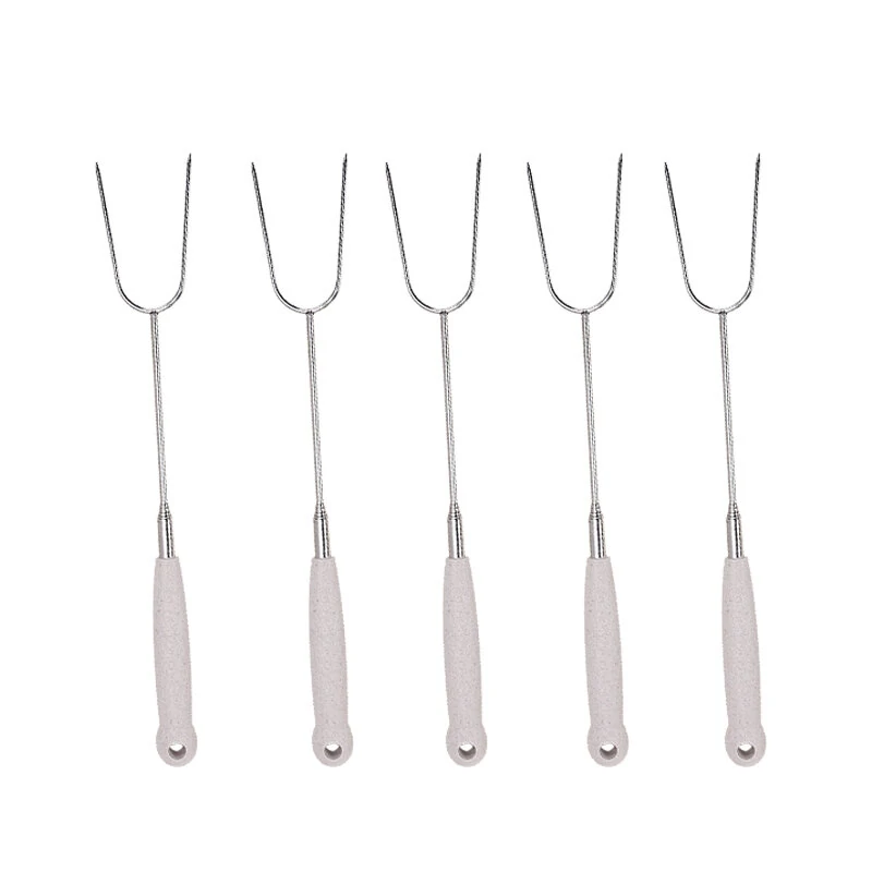 5PCS Telescoping Roasting Sticks - Barbecue Spit Forks for Sausage & BBQ - Image 4