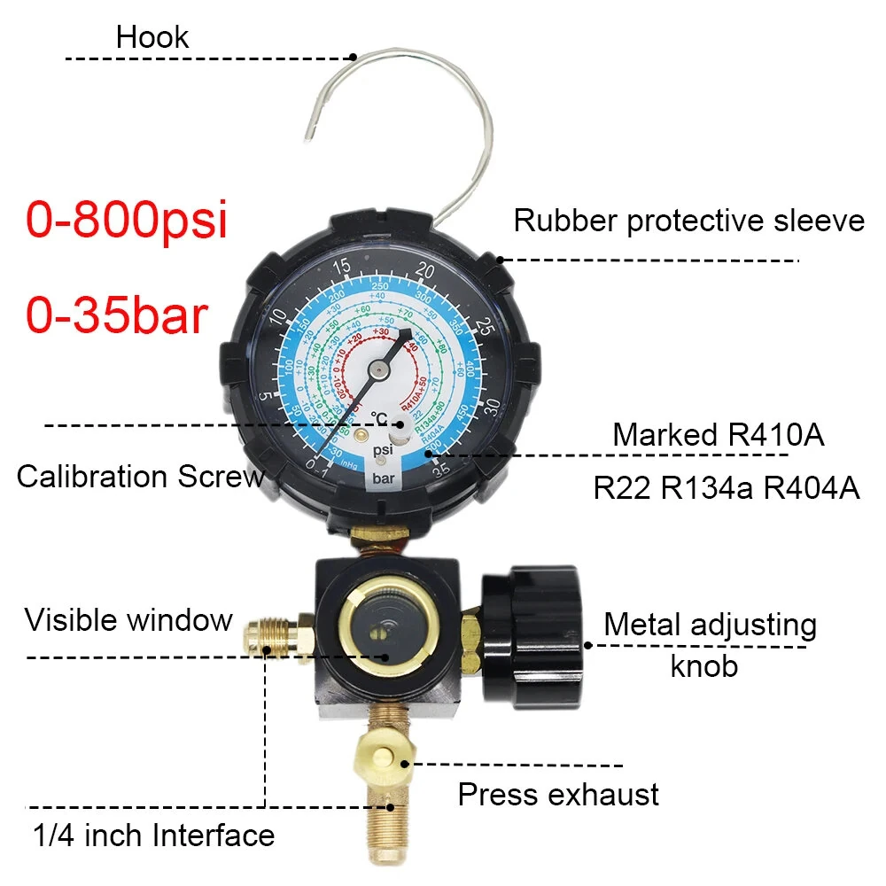 Freo R410a Diagnostic Manifold Gauge Set - High Pressure A/C Tool for R22/R134A/R410A - Image 3