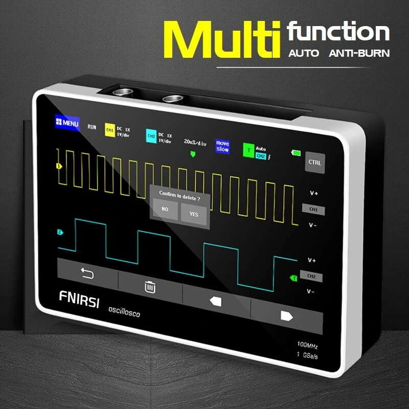 FNIRSI 1013D 7-inch Tablet Oscilloscope - 100M Bandwidth, 1GS/s, Touch Screen - Image 4