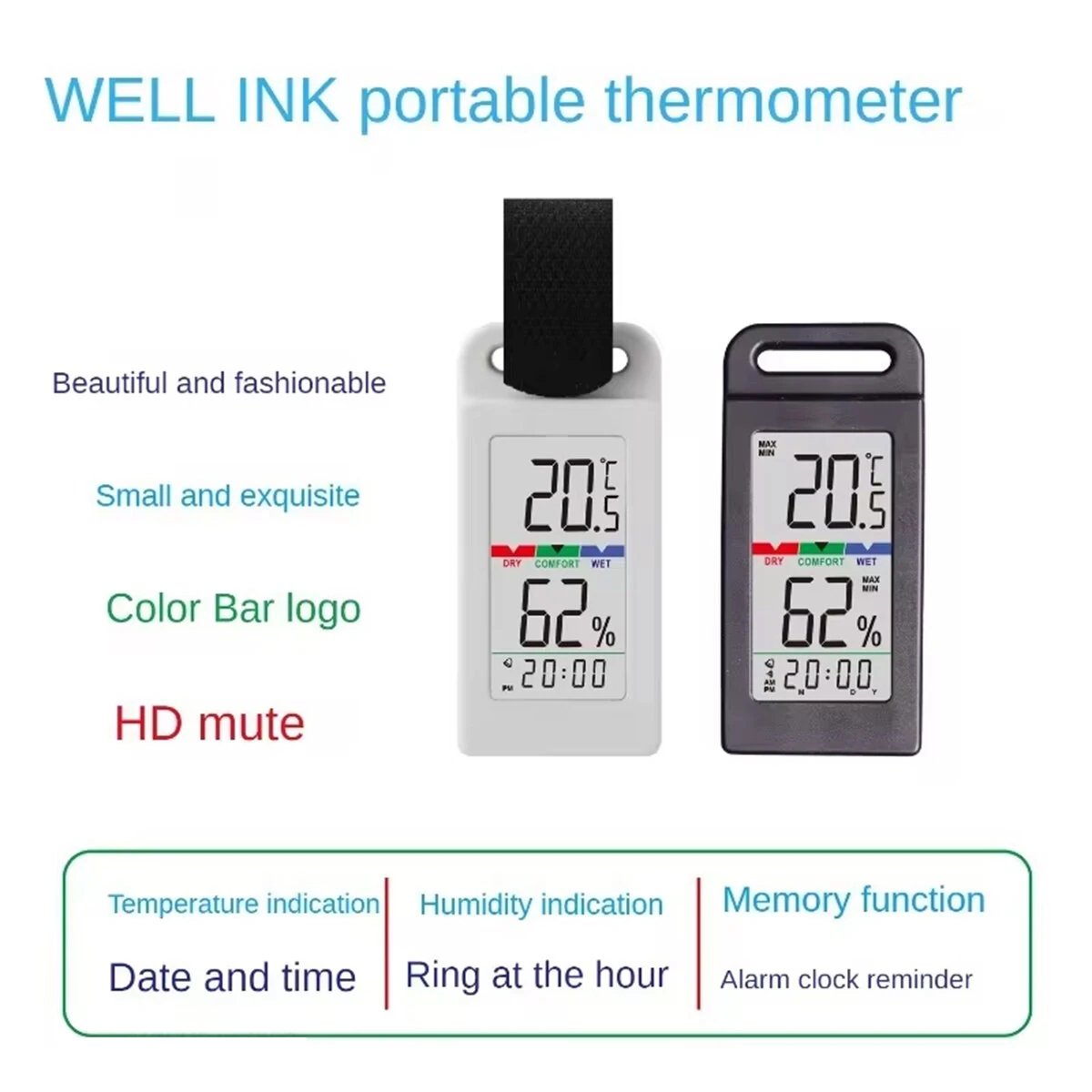Wellink Digital Thermometer Hygrometer | Portable LCD with High Precision Sensor for Home Outdoor Vehicle - Image 2