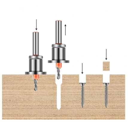 Kreg 8mm Round Shank Drill Bit Set - Adjustable Countersink 2.8-4mm | Cone Counterbore Bit with Limit Stop - Image 5