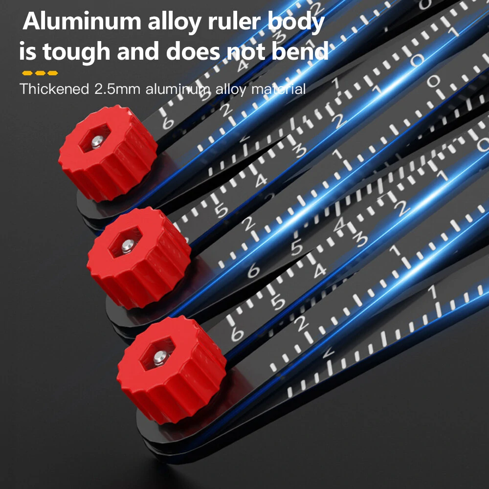 Aluminium Alloy Angle Ruler Finder - 6/9/12 Fold Measuring Tool | Drill Guide & Tile Hole Locator - Image 4