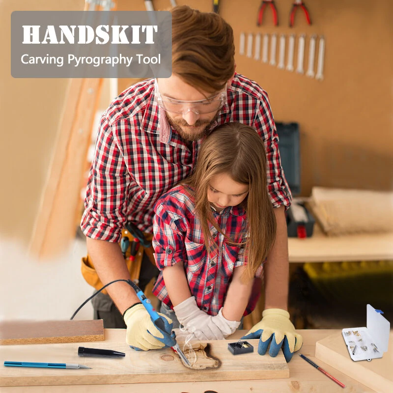 Handskit 60W Adjustable Temperature Soldering Iron | Wood Burning & Pyrography Pen Kit - Image 2