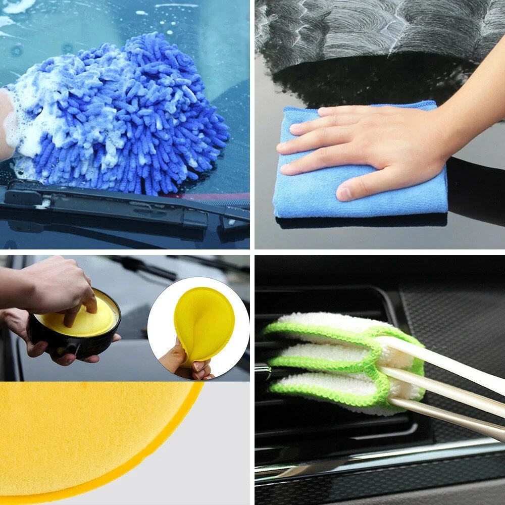 31pcs Car Wash Tools Set - Electric Drill Brush, Tire & Cleaning Brushes - Image 2