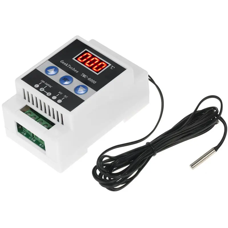GeekTeches TMC-6000 Digital Thermostat | 110-240V Guide Rail Temperature Controller - Image 3