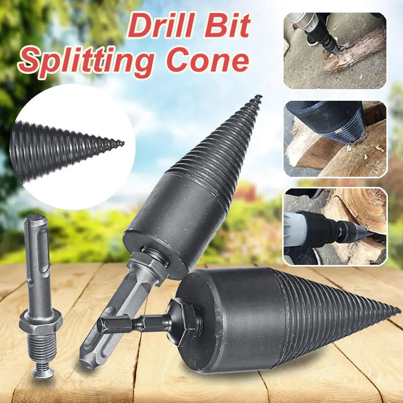 High Speed Wood Separator Spiral Cone - Firewood Splitter Drill Bit for Household - Image 2