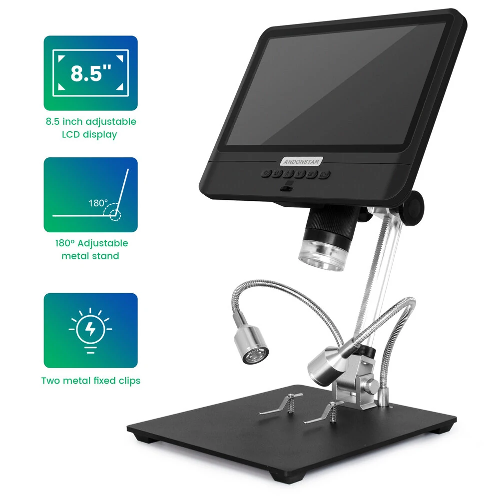 Andonstar AD208S Digital Microscope | 8.5 Inch LCD 1080P | 5X-1200X Magnification Soldering Tool - Image 3