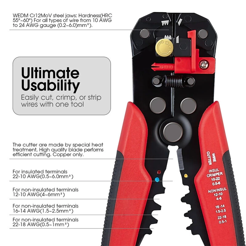 Automatic 5-in-1 Wire Stripper & Crimping Pliers | Multifunctional Electrician Tool - Image 2