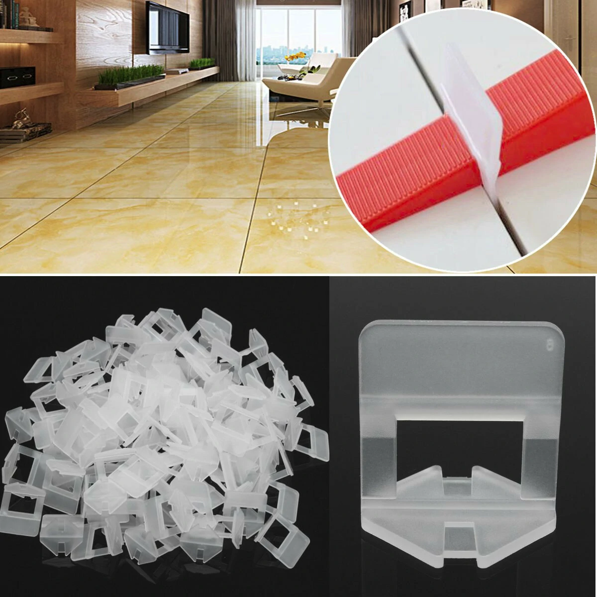 MACHIFIT Ceramic Tile Leveling System - 100/200Pcs 1.0mm 1.5mm Spacer Clips - Image 4
