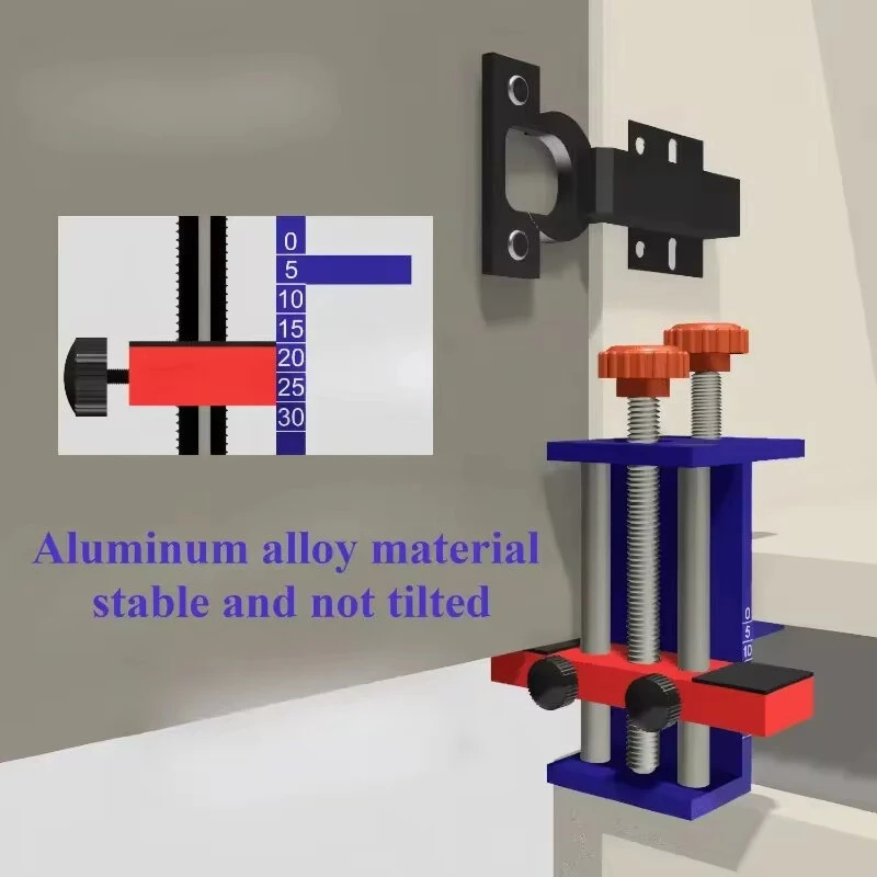 Adjustable Cabinet Door Positioner - Aluminium Alloy Handle Install Tool for Effortless Alignment - Image 3