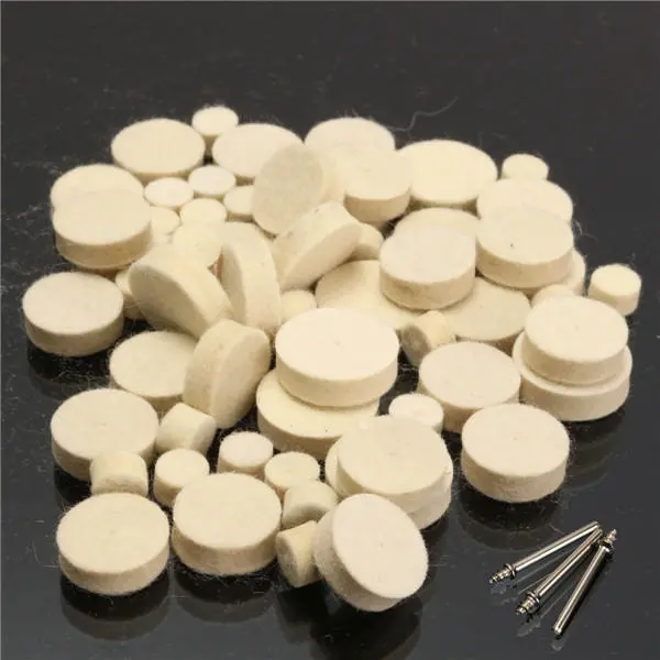 60pcs Felt Polishing Wheel Buffer Pad Kit - 3 Mandrels for Rotary Tools - Image 3