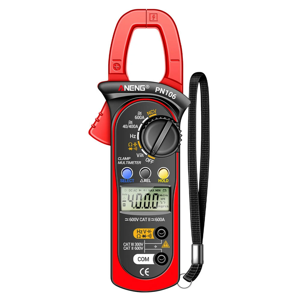 ANENG PN106 True RMS Clamp Meter - 4000 Counts AC/DC Ammeter Voltmeter - Image 4