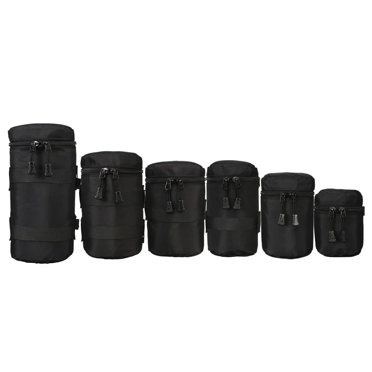 Portable Waterproof Camera Lens Case Pouch - Soft Black Bag for Standard Zoom Lenses - Image 2
