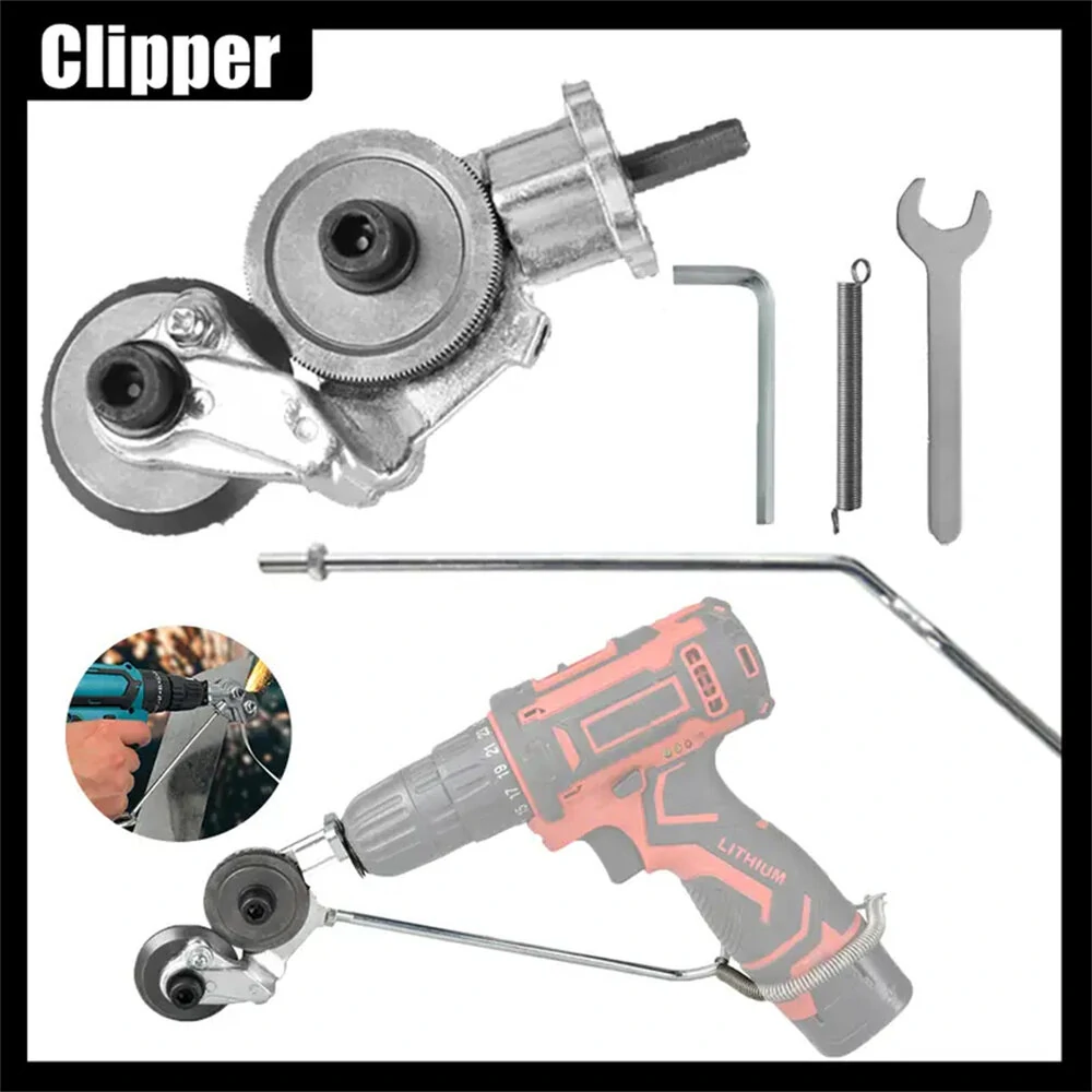 Universal Electric Drill Plate Cutter Set - Metal Shear for Iron Steel Sheets up to 1.5mm | Essential DIY Tool - Image 3