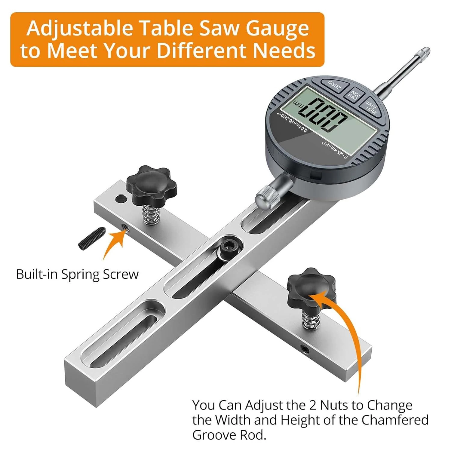 Digital Dial Indicator Table Saw Gauge | 0-1 Inch Range | For 3/4 Inch+ Slots - Image 3