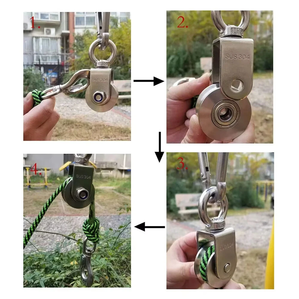 304 Stainless Steel Swivel Pulley | 280kg Load | 360° Rotation | Ultra Silent Duplex Bearing - Image 4