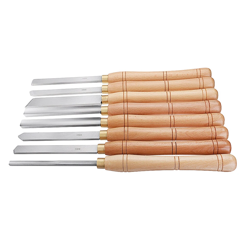 Drillpro High Speed Steel Wood Lathe Chisel | Wood Turning Tool with Wood Handle - Image 2