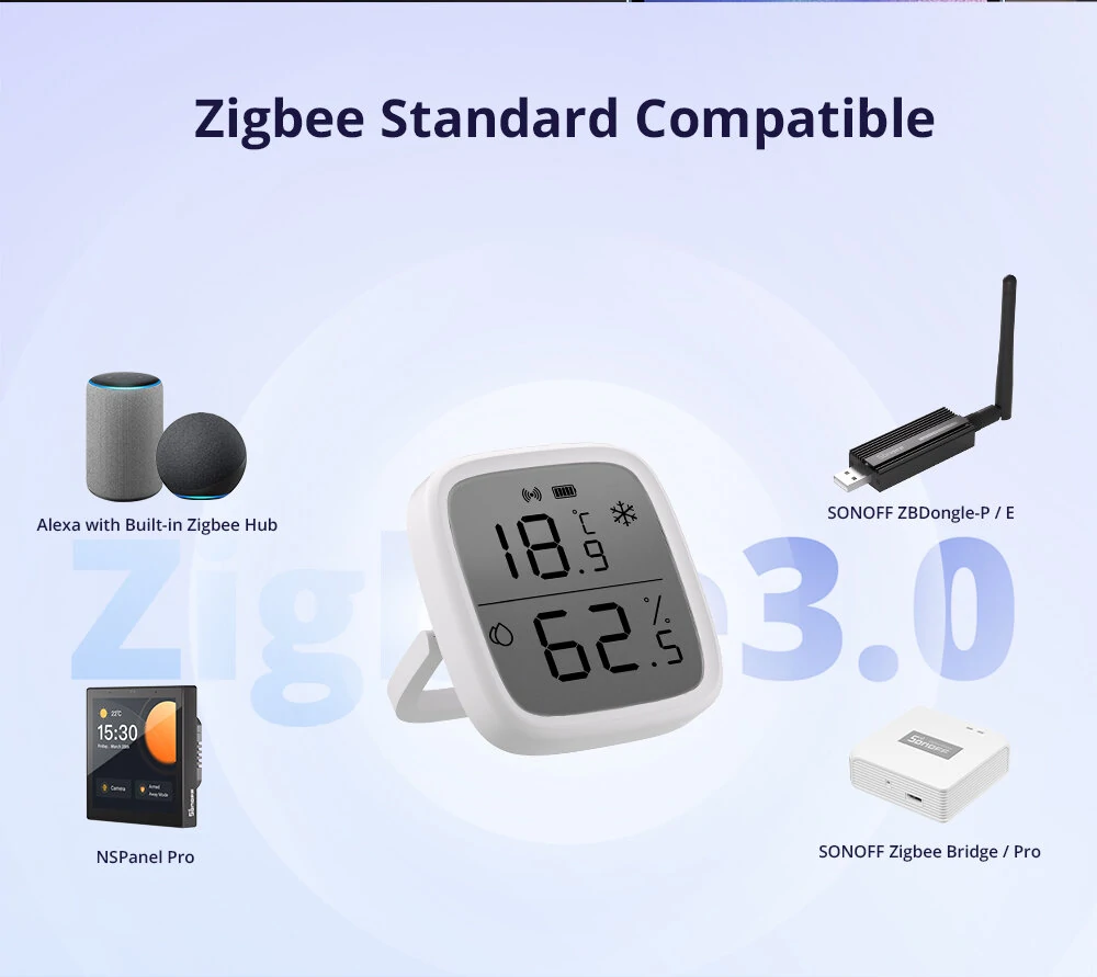 SONOFF SNZB-02D Smart Temperature Humidity Sensor - 2 Pack | LCD Display & Real-Time App Monitoring - Image 4