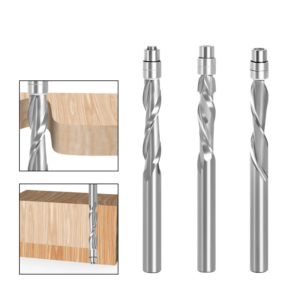 Solid Carbide Flush Trim Router Bit - 6mm 2 Flute Bearing Guide | Woodworking Cutter - Image 2