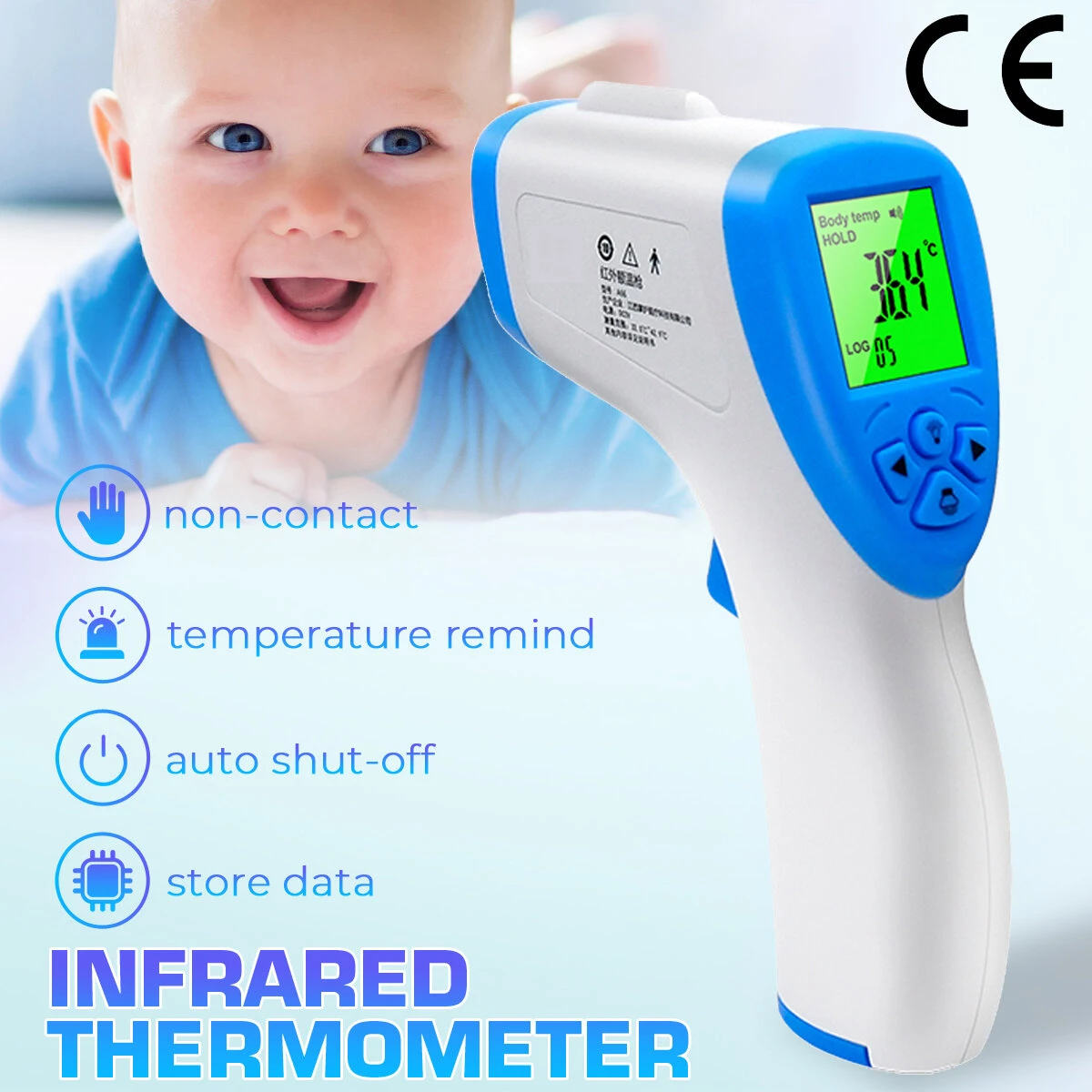 Non-Contact Infrared Thermometer - Digital Body Temperature for Adults & Kids - Image 2