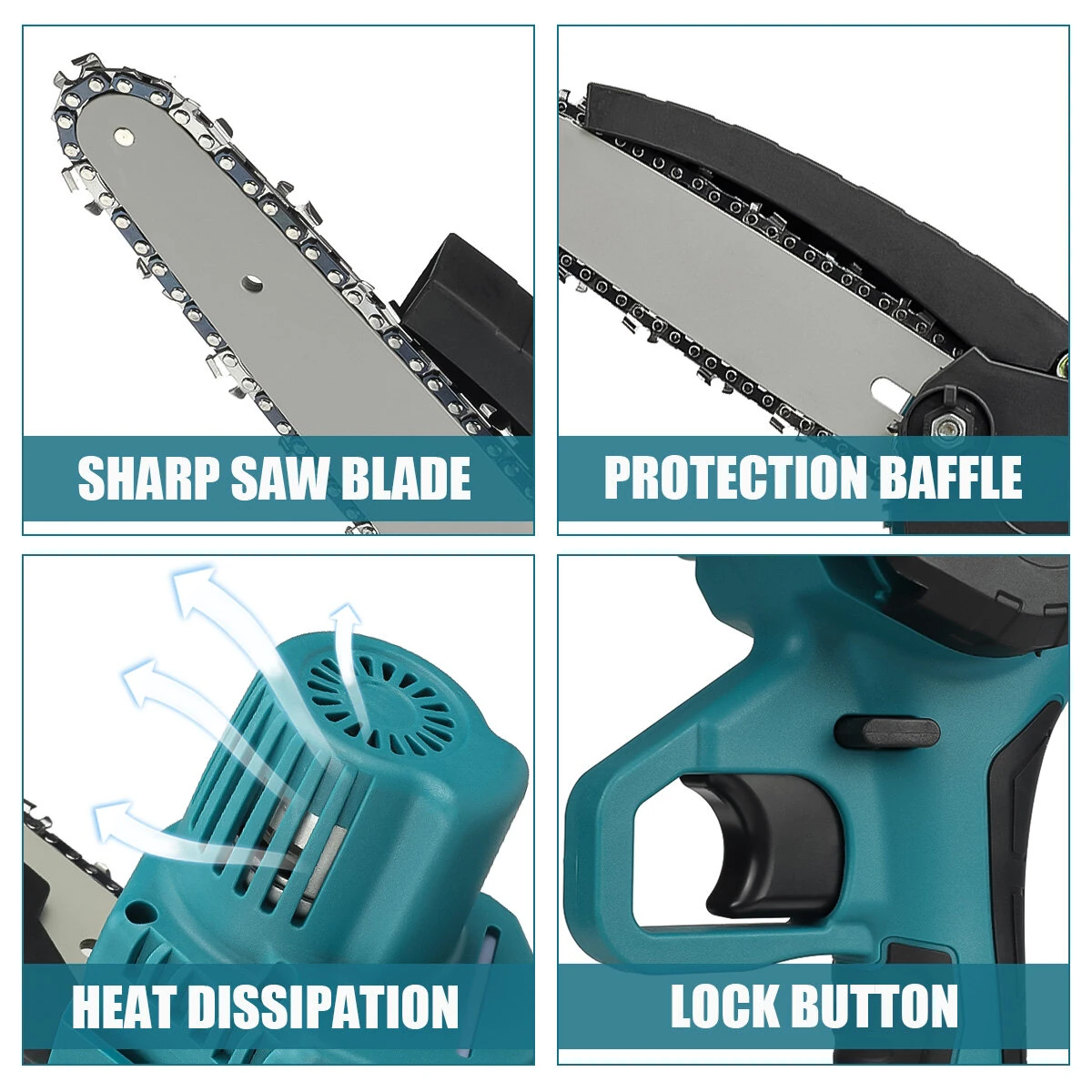 Bravobro Cordless 8-Inch Electric Chainsaw - For Makita 18V Battery | Garden Saw - Image 4