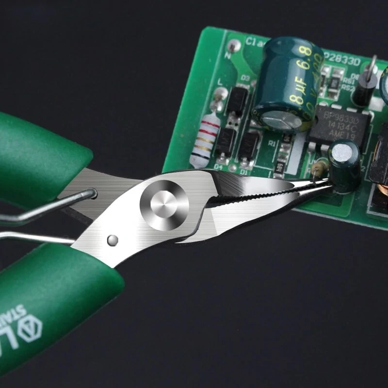 LAOA Mini Electronic Scissors - Stainless Steel Long Nose & Diagonal Pliers Wire Cutters - Image 4