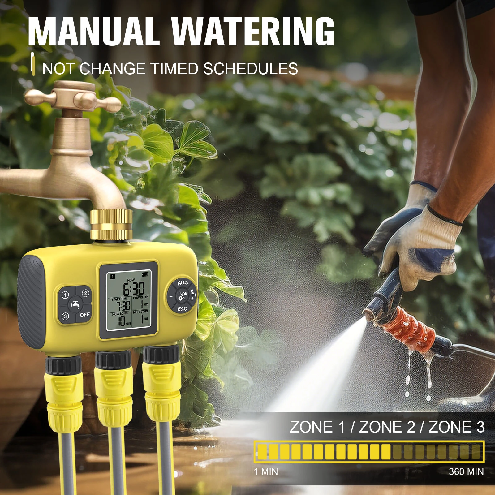 YZD06 Smart Irrigation Controller - 3 Zone Timer | IP55 Waterproof & Anti-UV for Garden - Image 4